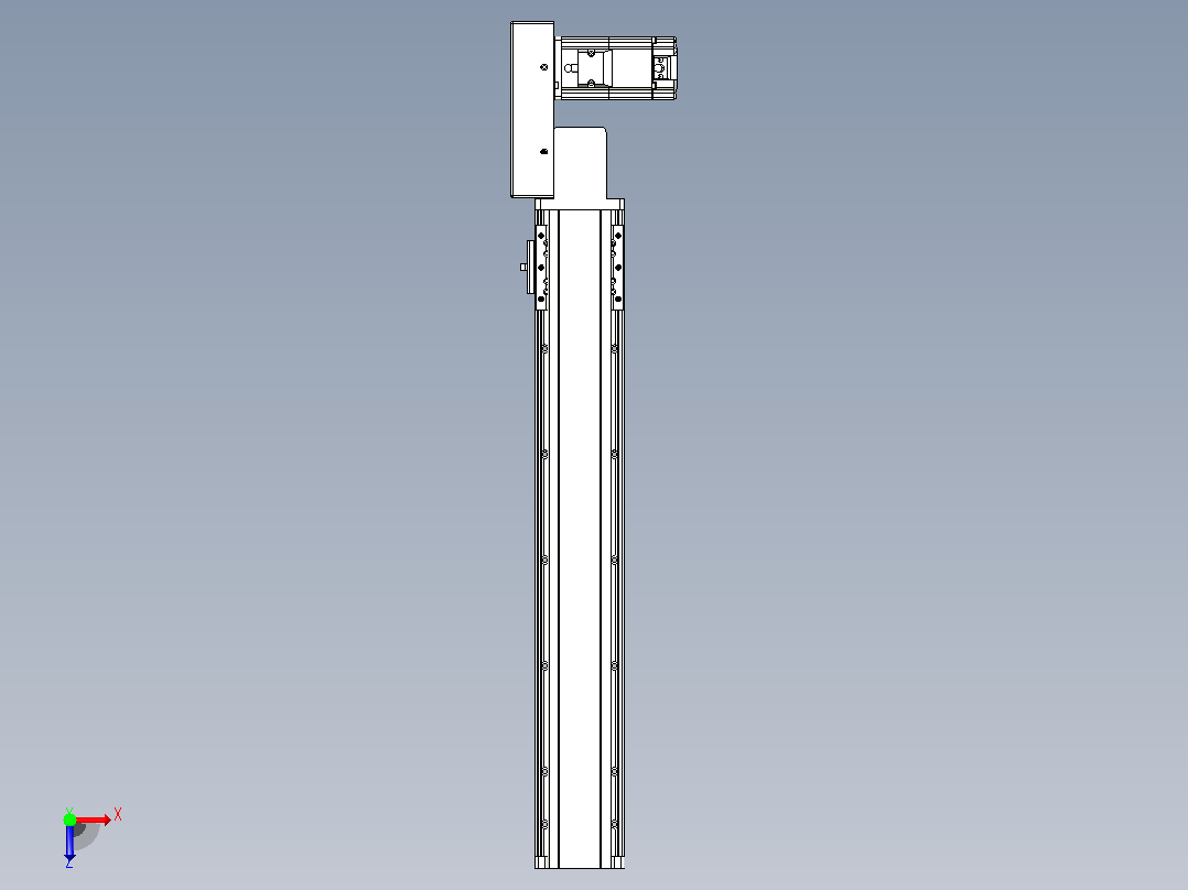 皮带直线轴半封闭可选导轨TPA-HNB-85D-90-L450-MR-C-P20-N3俯视图