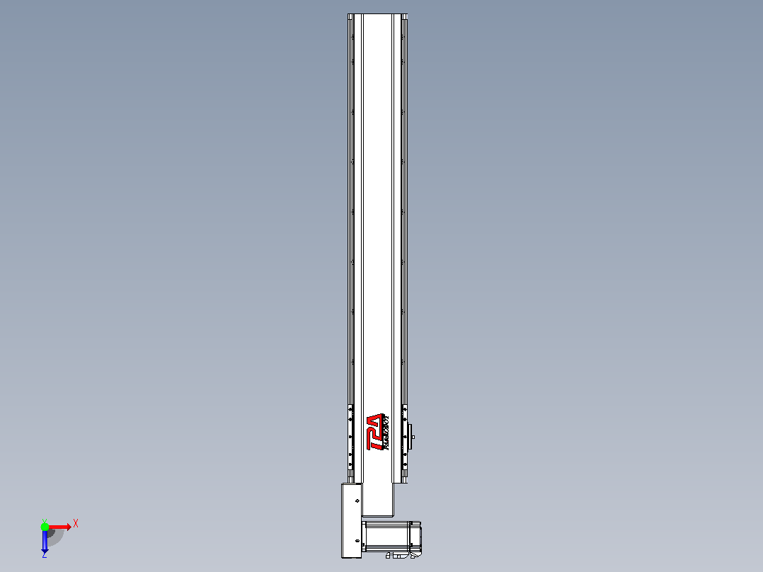 皮带直线轴半封闭可选导轨TPA-HNB-120D-110-L700-ML-C-P40-N3俯视图