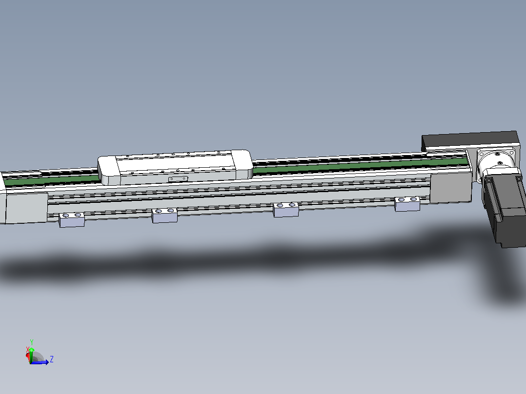 DMEB65L-LBCR欧规同步带模组直线模组（电机左后折）[DMEB65L-L15S350-DT400-C2U-LBCR]主视图