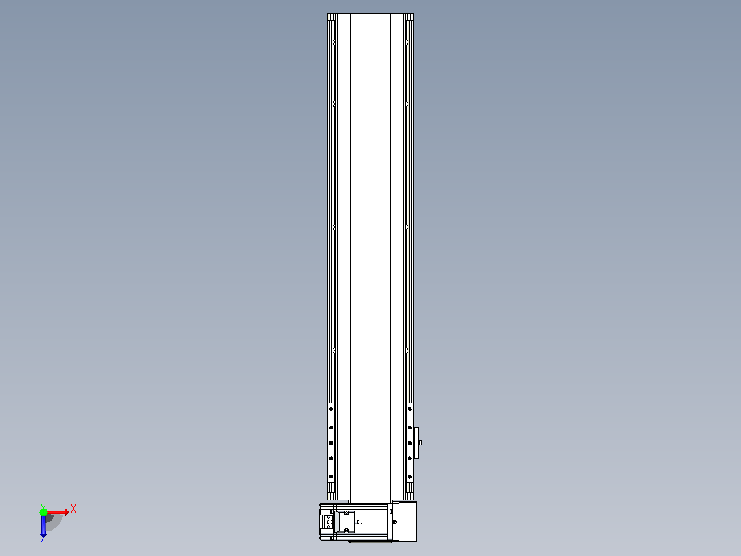 皮带直线轴半封闭可选导轨TPA-HNB-140D-120-L550-RU-C-P40-N3俯视图