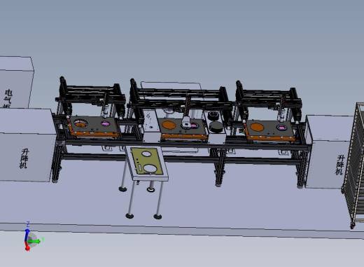 灶具三轴机械手流水线自动涂胶工作站