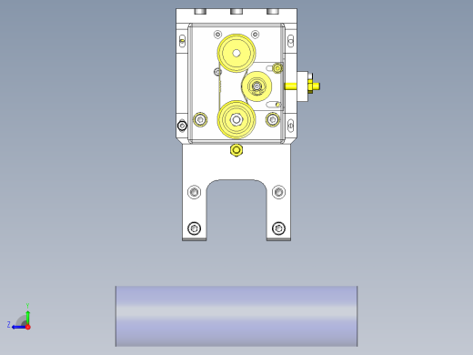 对应异形直径工件的卡盘组件右视缩略图