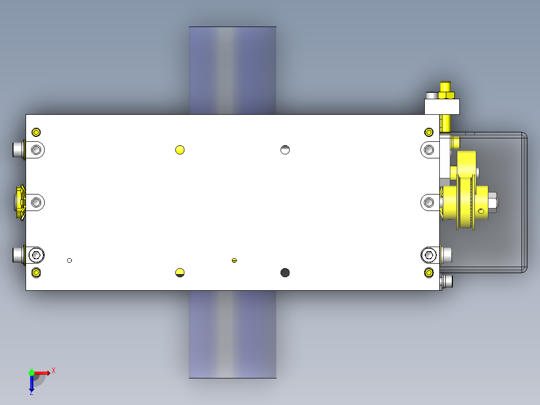 对应异形直径工件的卡盘组件俯视图