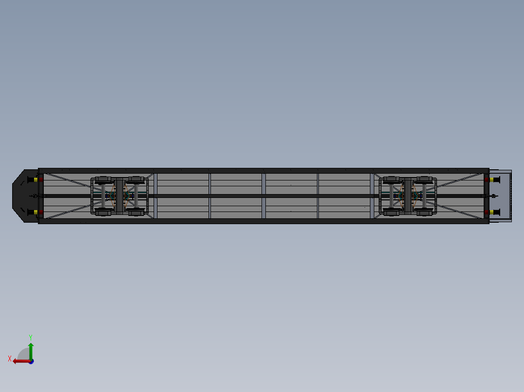 Kapali Arac运载轿车的火车3D图纸 Solidworks设计 附STP IGS后视图