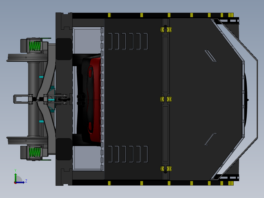 Kapali Arac运载轿车的火车3D图纸 Solidworks设计 附STP IGS左视图