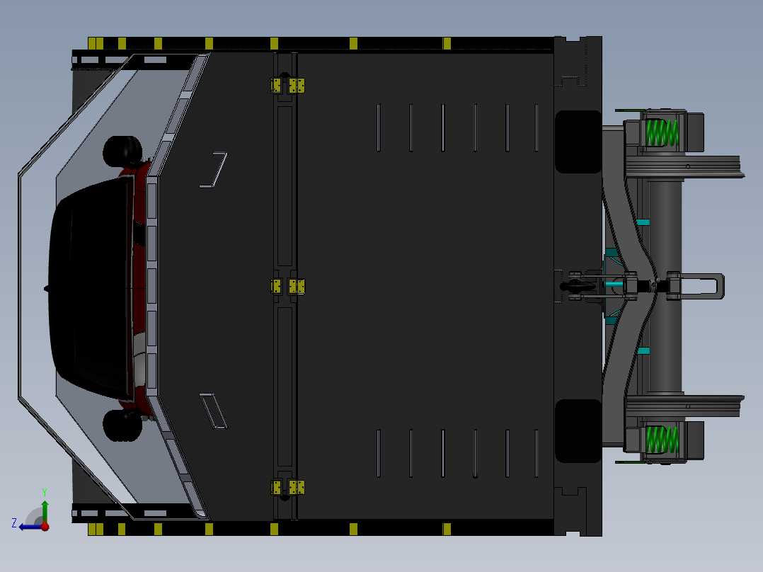 Kapali Arac运载轿车的火车3D图纸 Solidworks设计 附STP IGS右视图