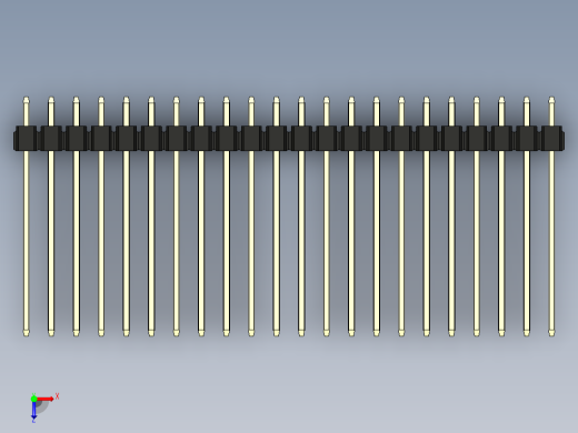彩色公头100mil（2.54mm）系列-DS1021_black_3x22p_100mil_Type19_rev1.0俯视缩略图