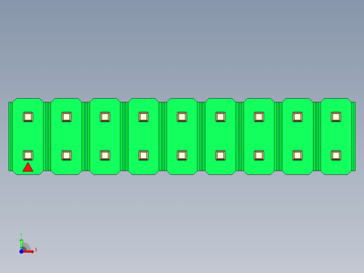 彩色公头100mil（2.54mm）系列-DS1021_green_2x09p_100mil_Type5_rev1.0前视缩略图