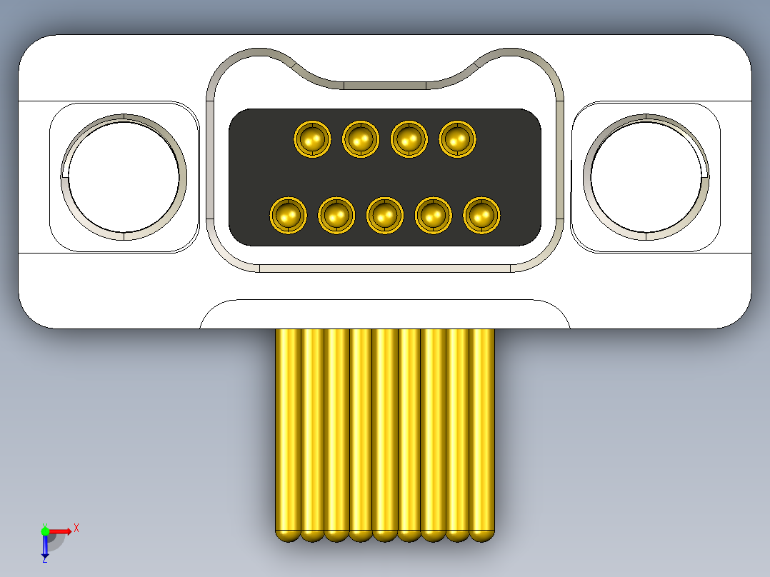 J63A微型连接器9针俯视图