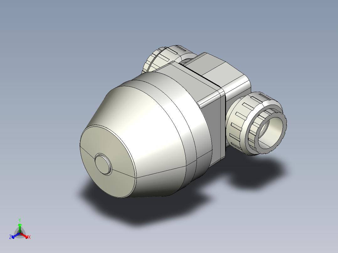 5DKMUFCCP NC 气动隔膜阀，常闭，BSP螺纹女性联盟结束，PVC-C系列正等轴测图