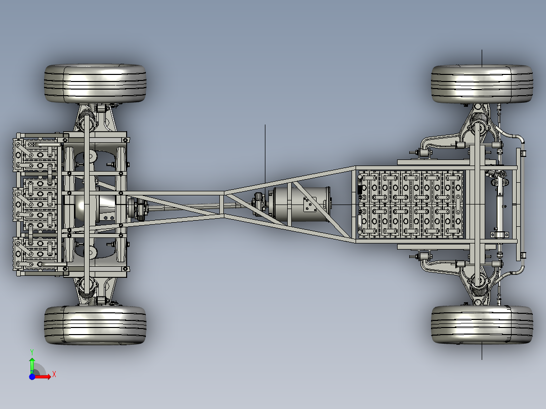 KOLTIS XFR电动汽车底盘模型3D图纸 STP格式前视图