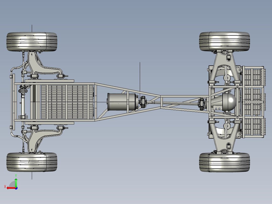 KOLTIS XFR电动汽车底盘模型3D图纸 STP格式后视图