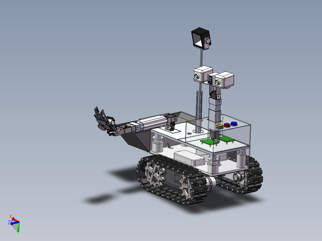 水果采摘机器人3d图纸cad多轴机械臂采摘机3d模型 履带式机器人3D