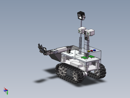 水果采摘机器人3d图纸cad多轴机械臂采摘机3d模型 履带式机器人3D