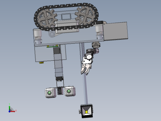 水果采摘机器人3d图纸cad多轴机械臂采摘机3d模型 履带式机器人3D前视缩略图