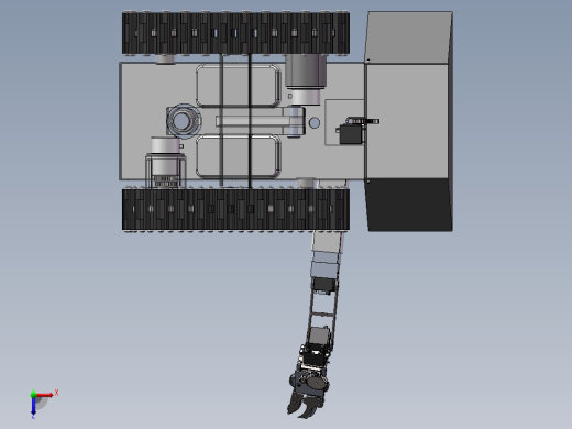 水果采摘机器人3d图纸cad多轴机械臂采摘机3d模型 履带式机器人3D俯视缩略图