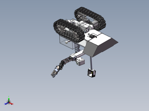 水果采摘机器人3d图纸cad多轴机械臂采摘机3d模型 履带式机器人3D正等轴测缩略图