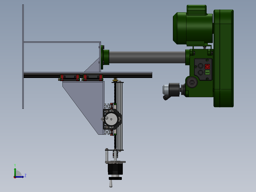 钻床，铣削左视图