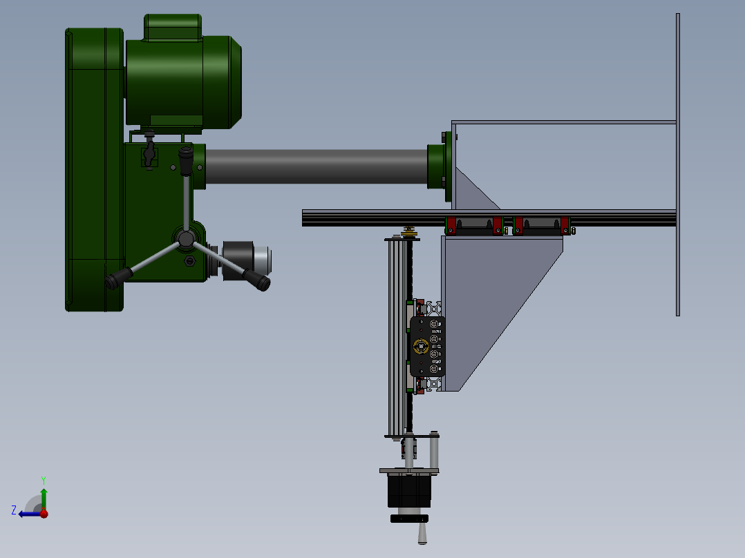 钻床，铣削右视图