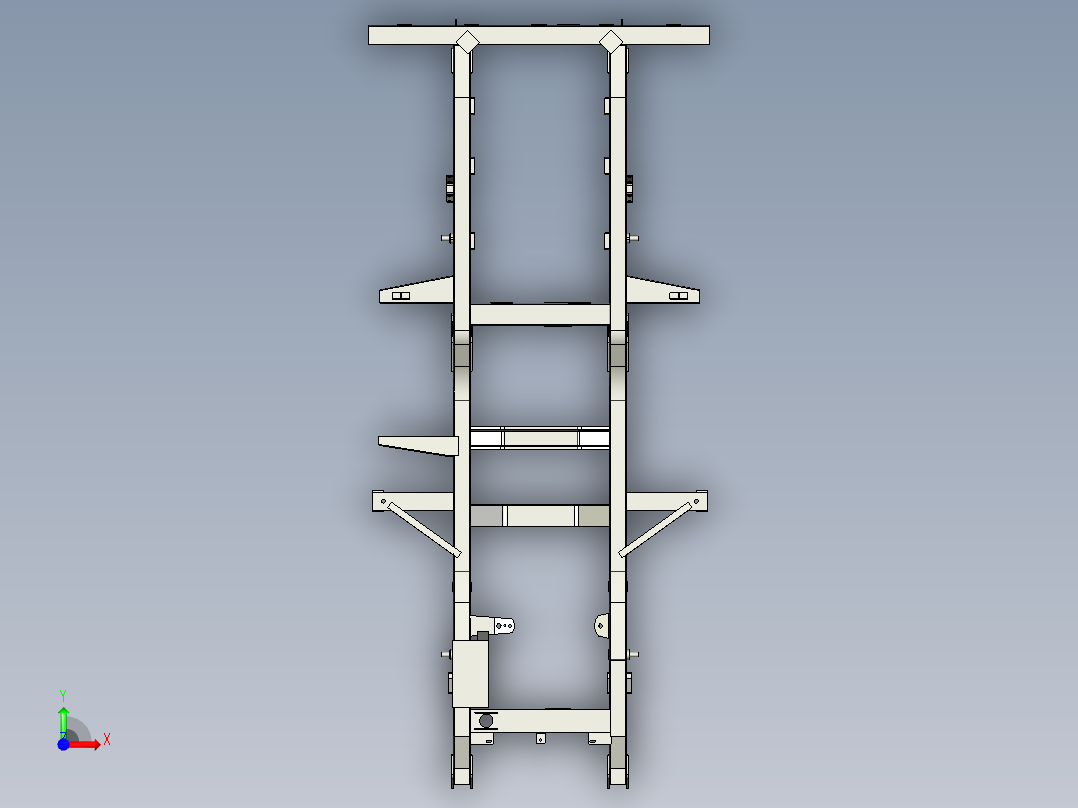 路虎系列 III - 88 底盘车架前视图