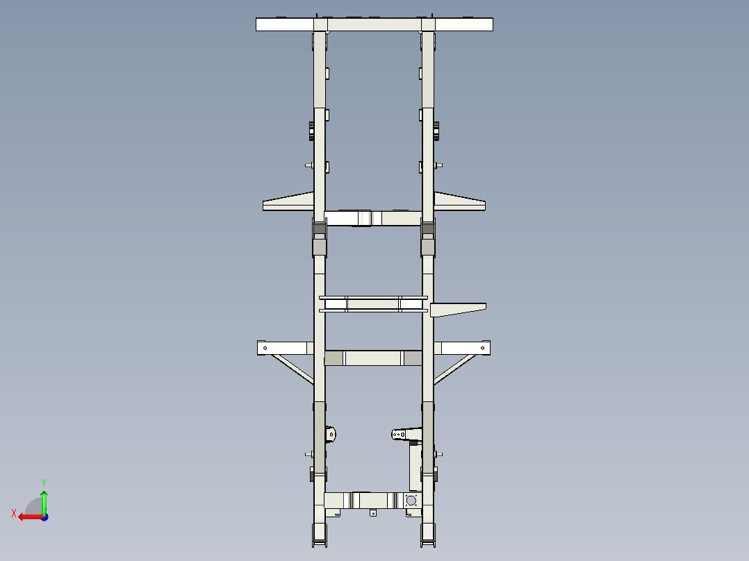 路虎系列 III - 88 底盘车架后视图