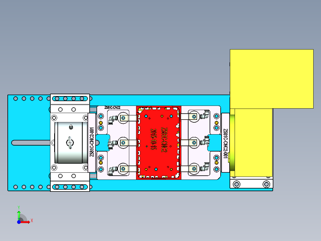 Z581C笔记本CNC工装夹具三维模型-CNC2-1106前视图