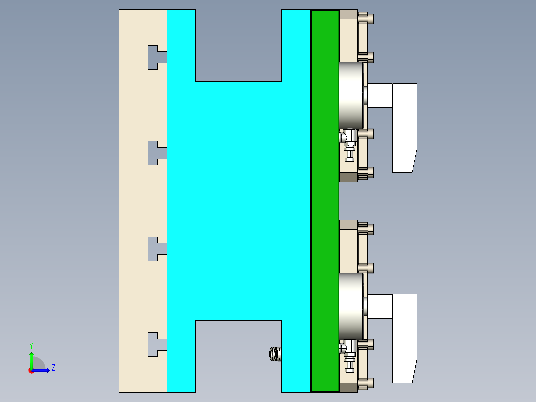 通定子夹具-组装体左视图