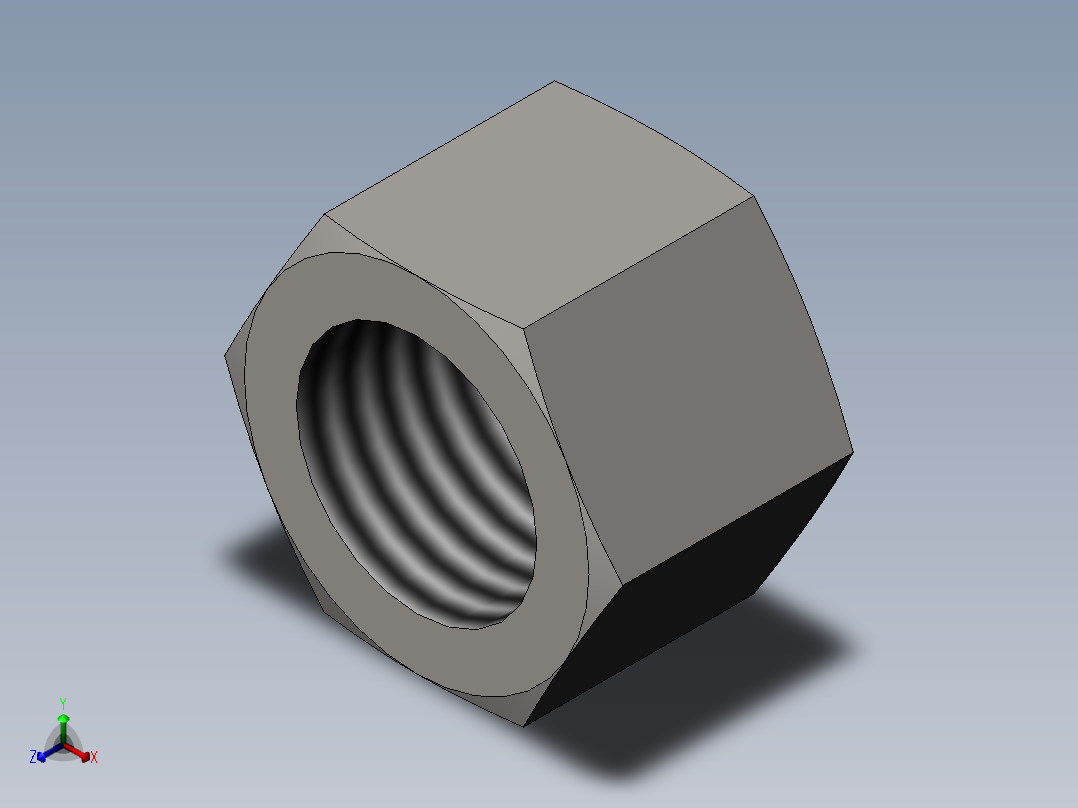 GB／T41-20001 型六角螺母C级M12正等轴测图