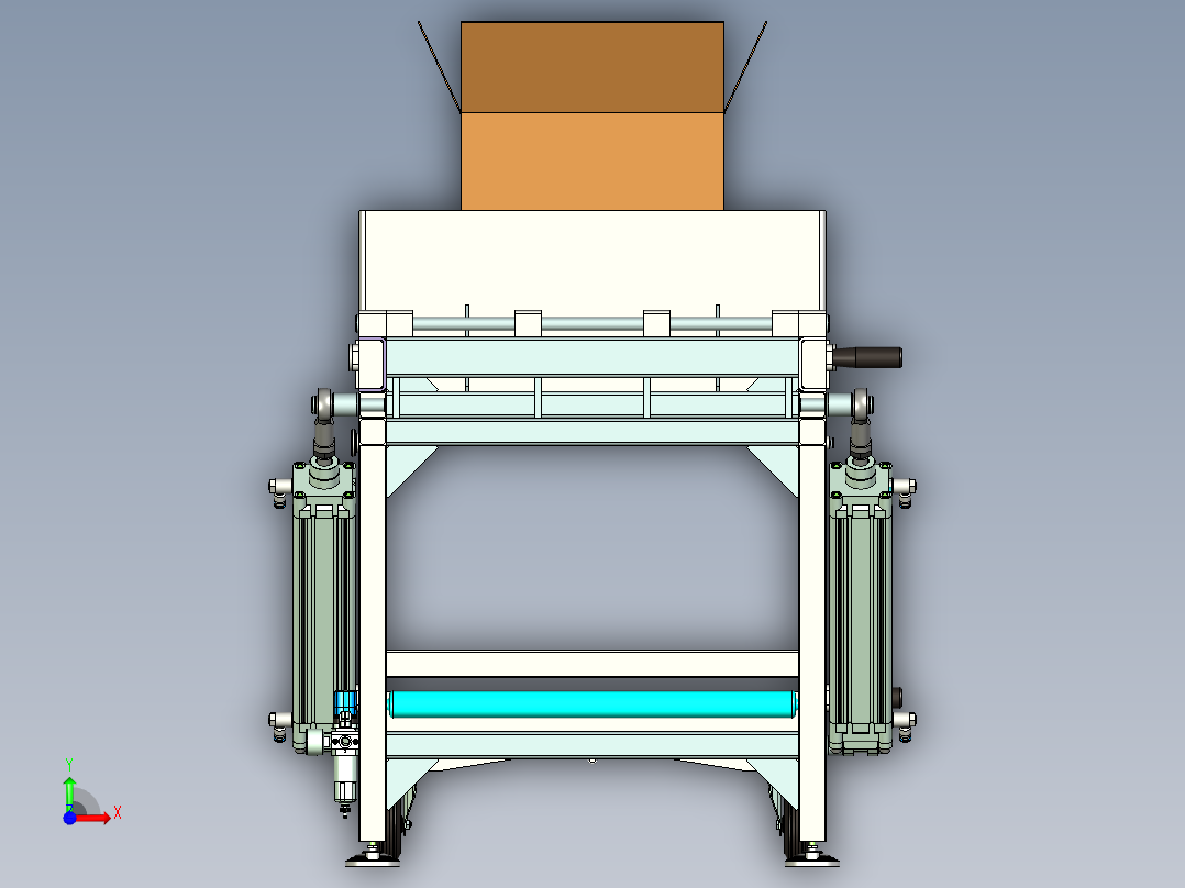 纸箱翻转翻转输送线设计前视图