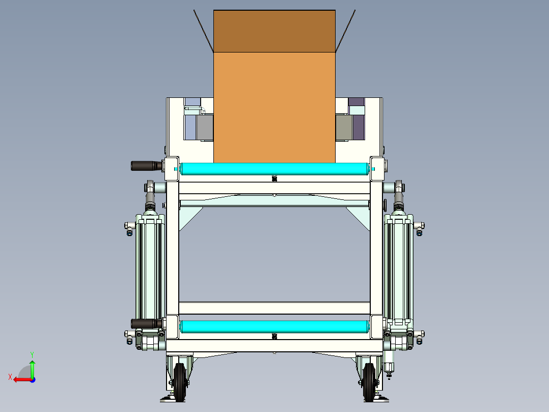 纸箱翻转翻转输送线设计后视图
