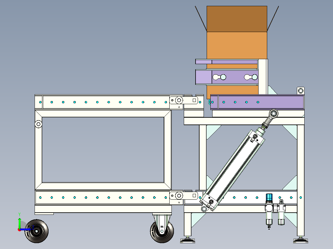 纸箱翻转翻转输送线设计左视图