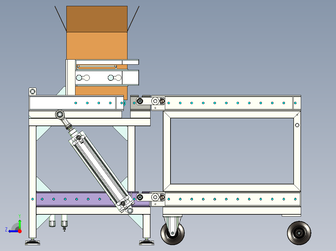 纸箱翻转翻转输送线设计右视图