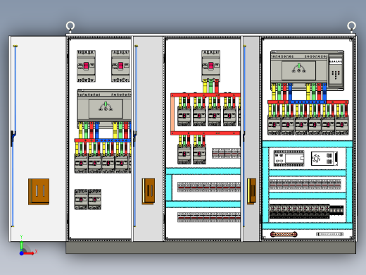 三柜组装双电源软启动控制柜 55157前视缩略图