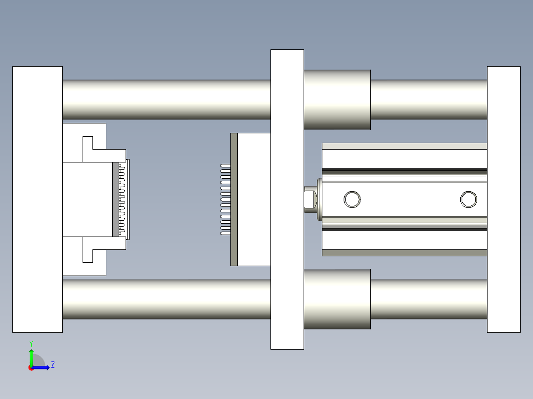 电子零件拉直脚模具左视图