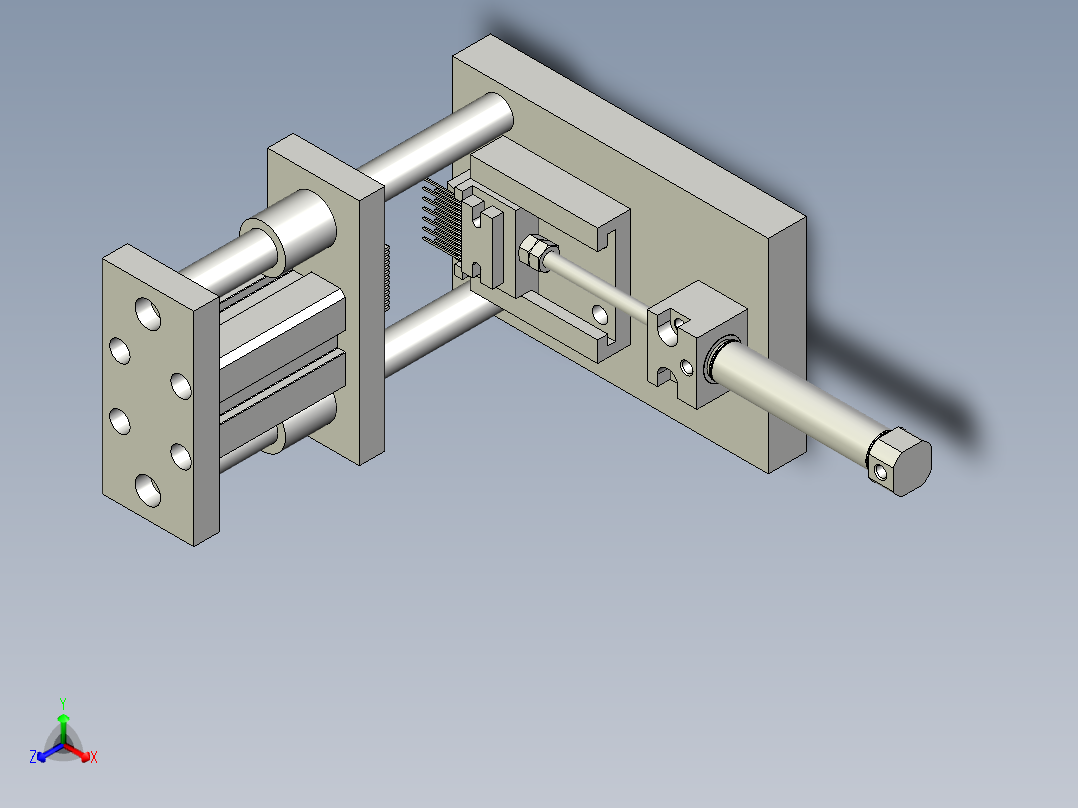 电子零件拉直脚模具正等轴测图