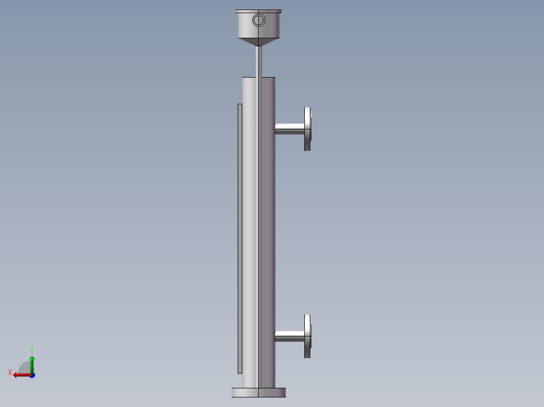 液位计DN20法兰 L=500后视图