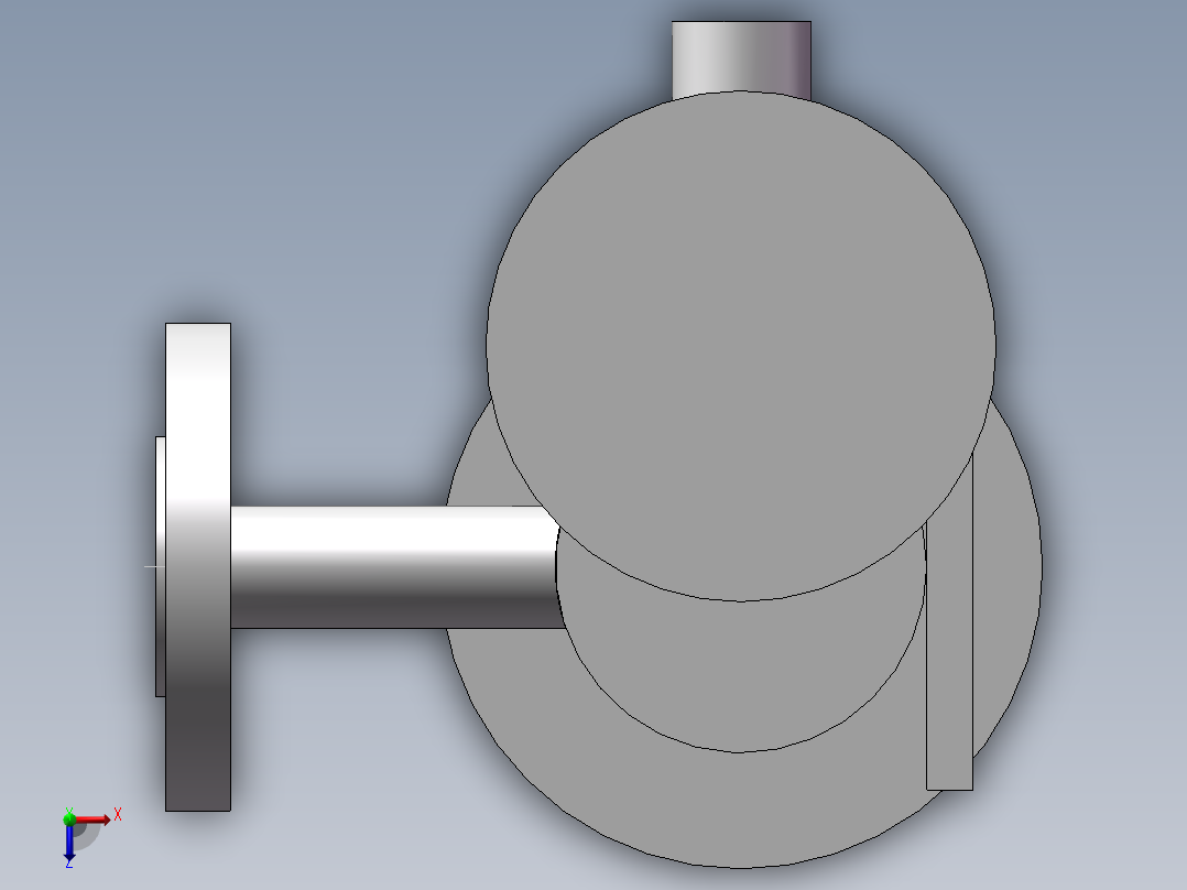 液位计DN20法兰 L=500俯视图