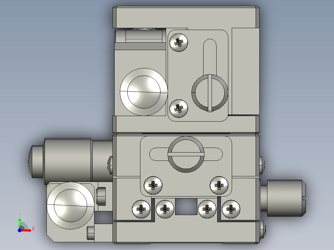 XYZ三轴微调移动单元前视图
