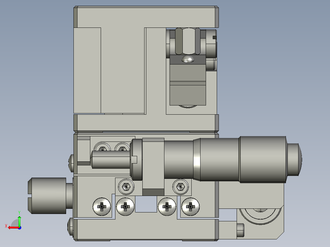 XYZ三轴微调移动单元后视图