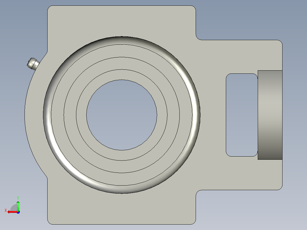 GBT7810-2017带滑块座顶丝外球面球轴承UCT型UCT208后视图