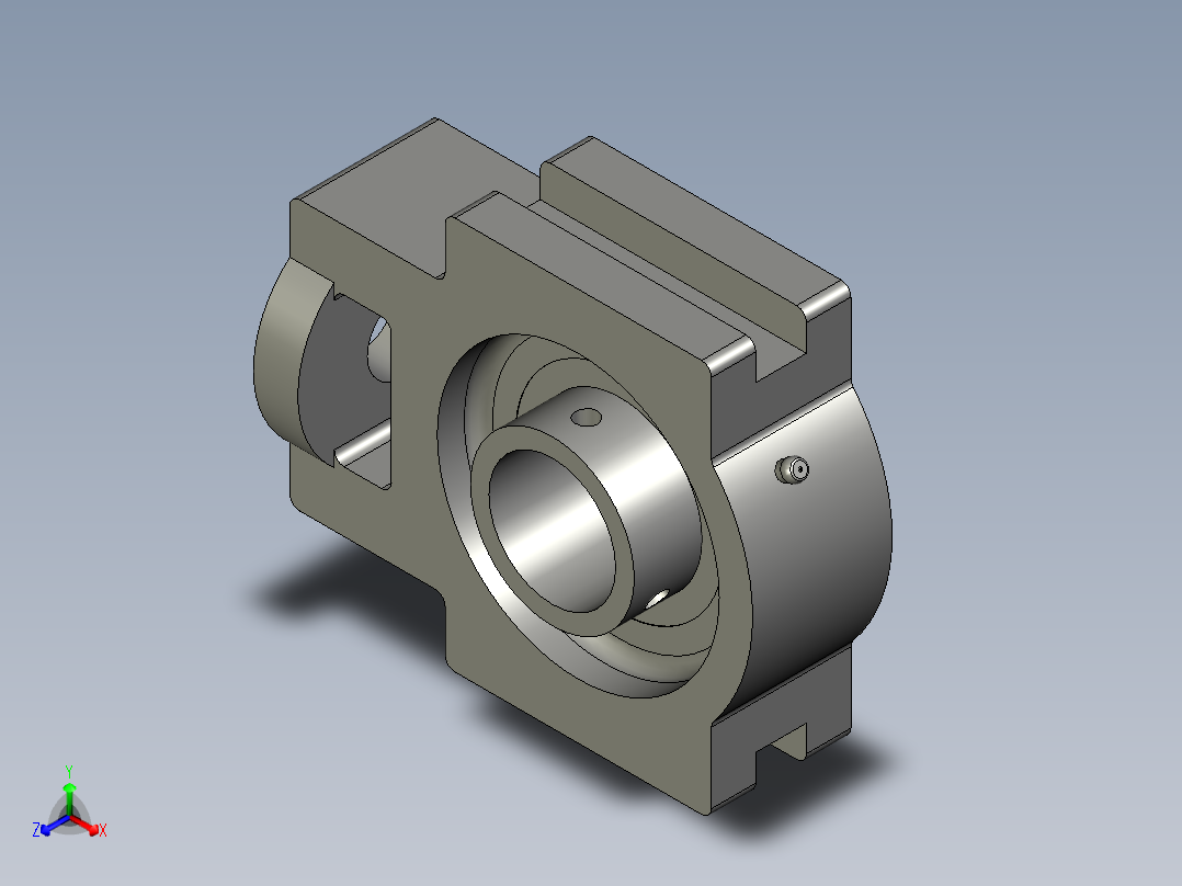 GBT7810-2017带滑块座顶丝外球面球轴承UCT型UCT208正等轴测图