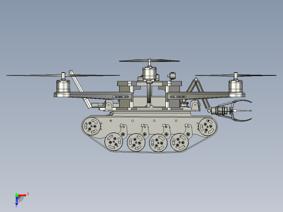 无人机航模陆空两栖高速视觉全地形一机双形态俯视图