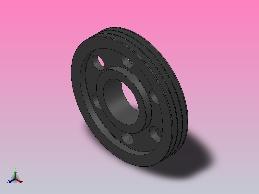 锥套式皮带轮 SPA_SPA300X3正等轴测图