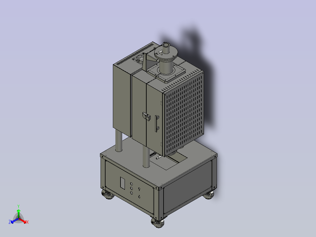 管径自动开合立式管式炉主视图