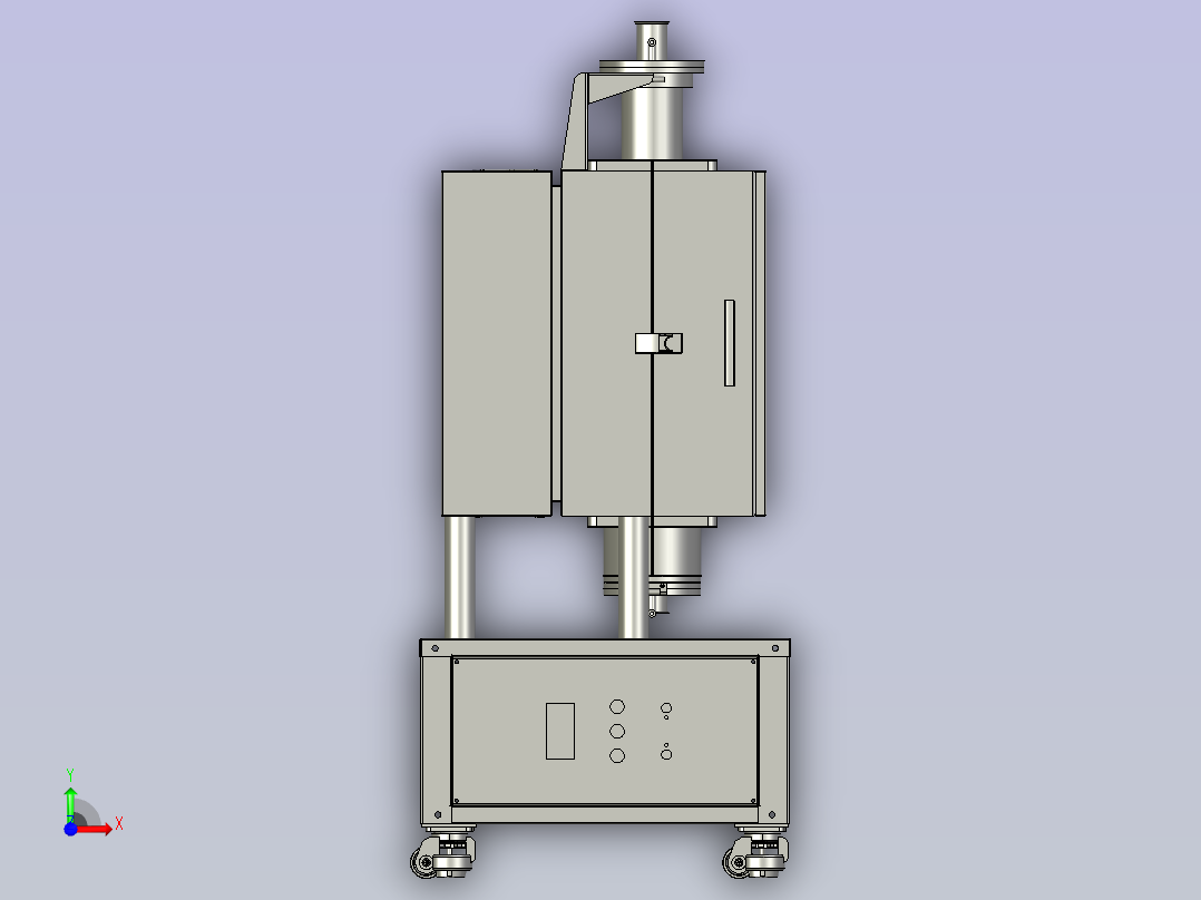 管径自动开合立式管式炉前视图