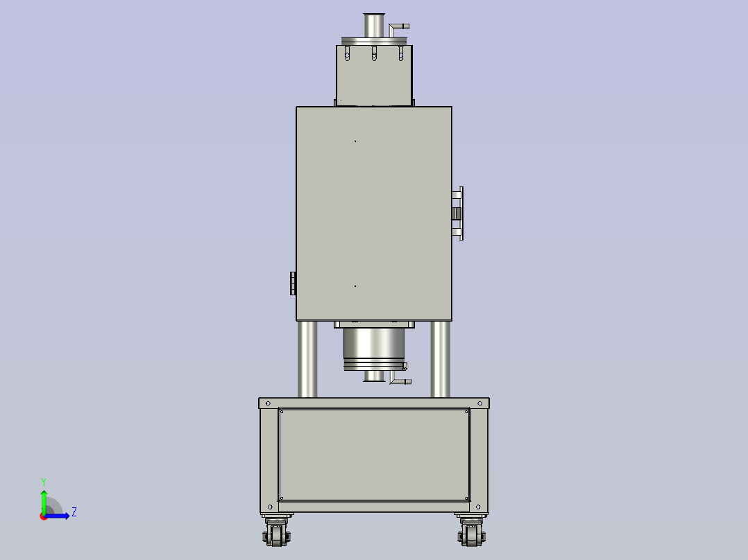 管径自动开合立式管式炉左视图