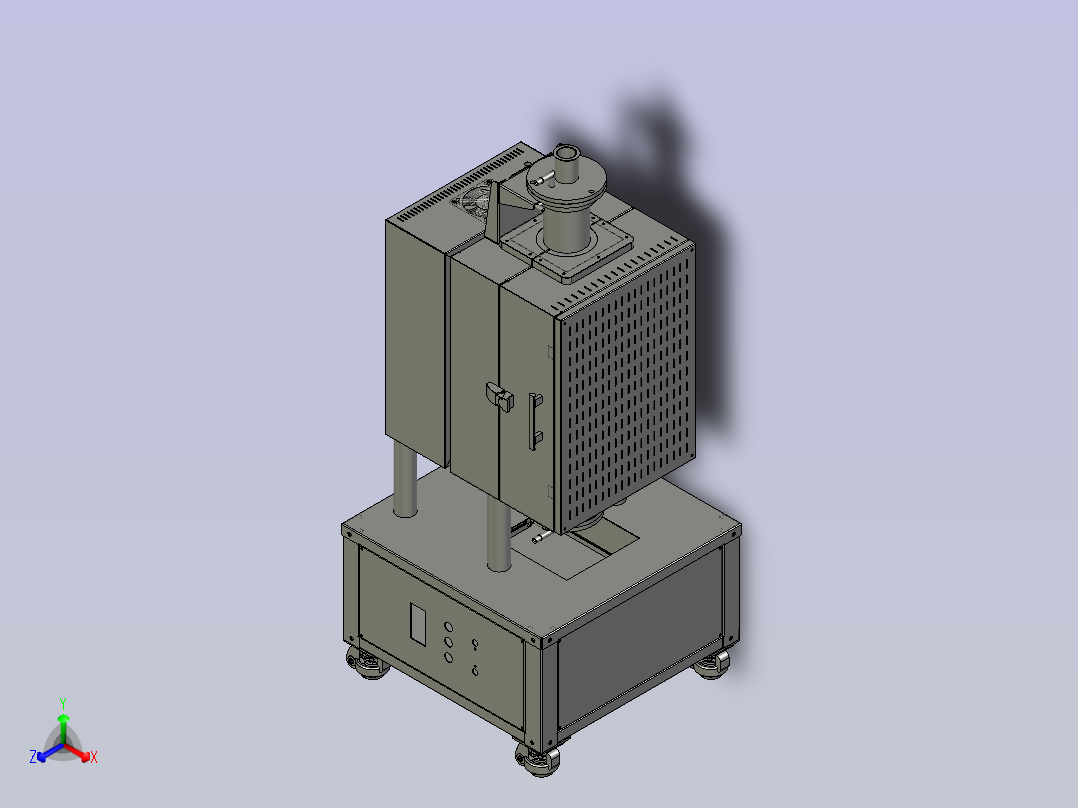 管径自动开合立式管式炉正等轴测图