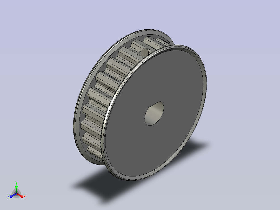 同步轮22XL031BF正等轴测图