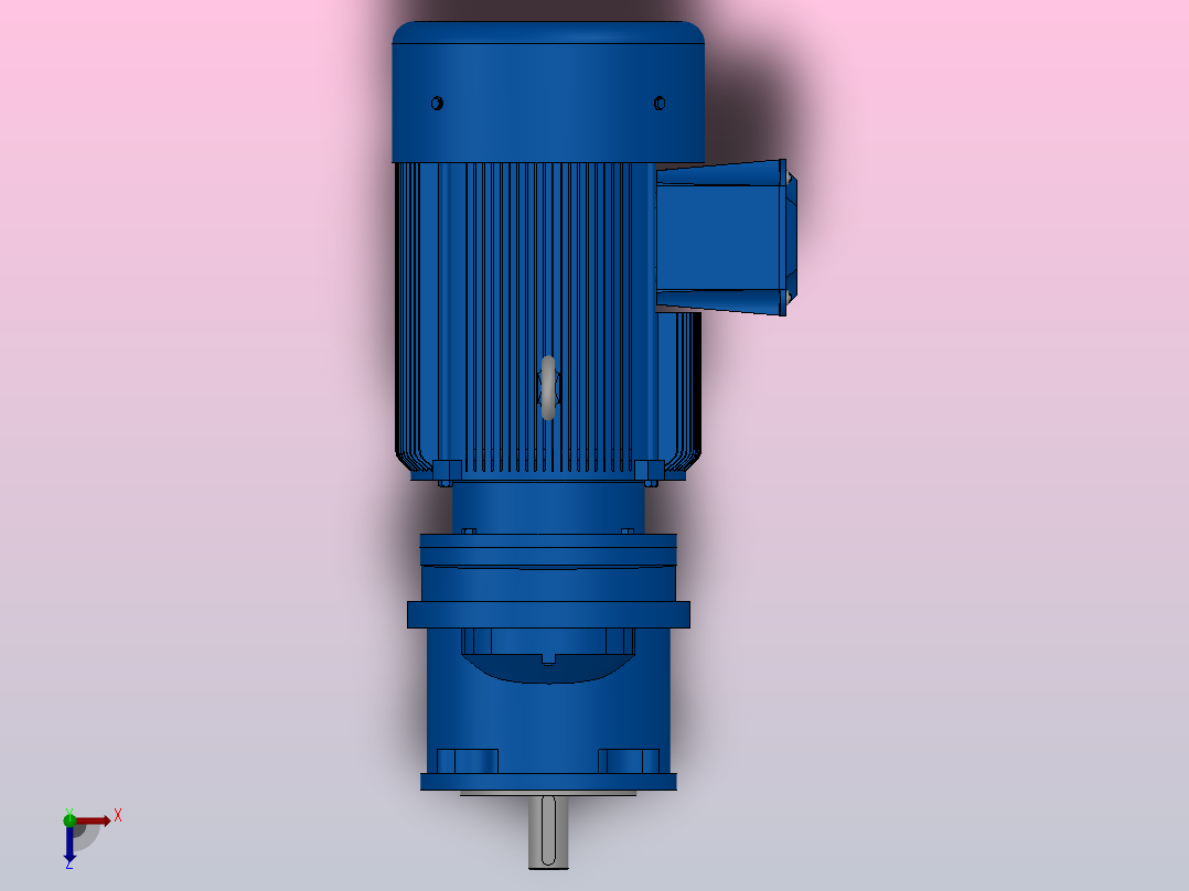 RXF67法兰轴伸式安装斜齿轮减速机RX67-Y1.5-4P-90L-M1-0°-Φ160俯视图
