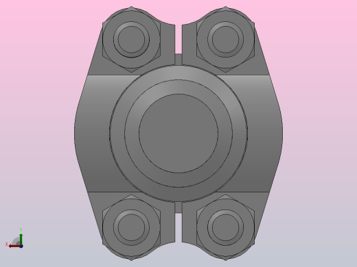 D型带法兰盖的连接法兰D25-3后视缩略图